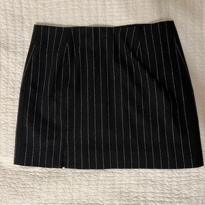 Madewell Black and White Pinstripe Mini Skirt
